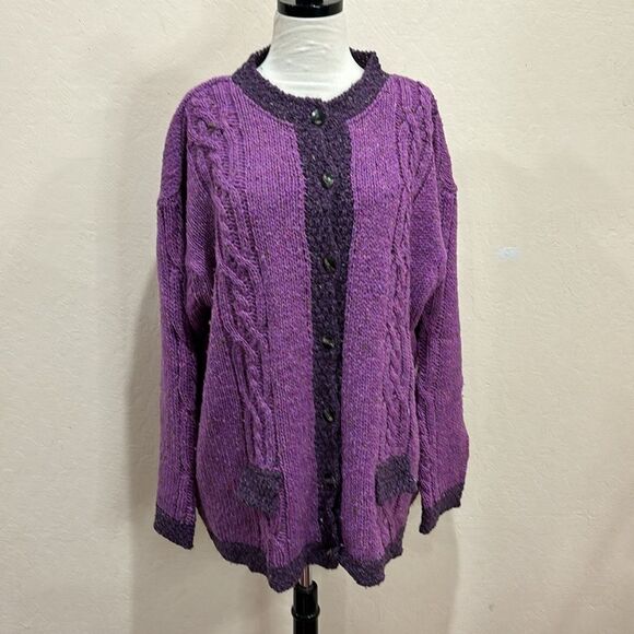 Aran Crafts Ireland Merino Wool Cardigan Sweater - XXL - Picture 1 of 9